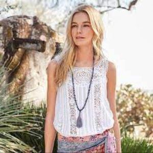 SUNDANCE Angel Crochet Lace Tank Top